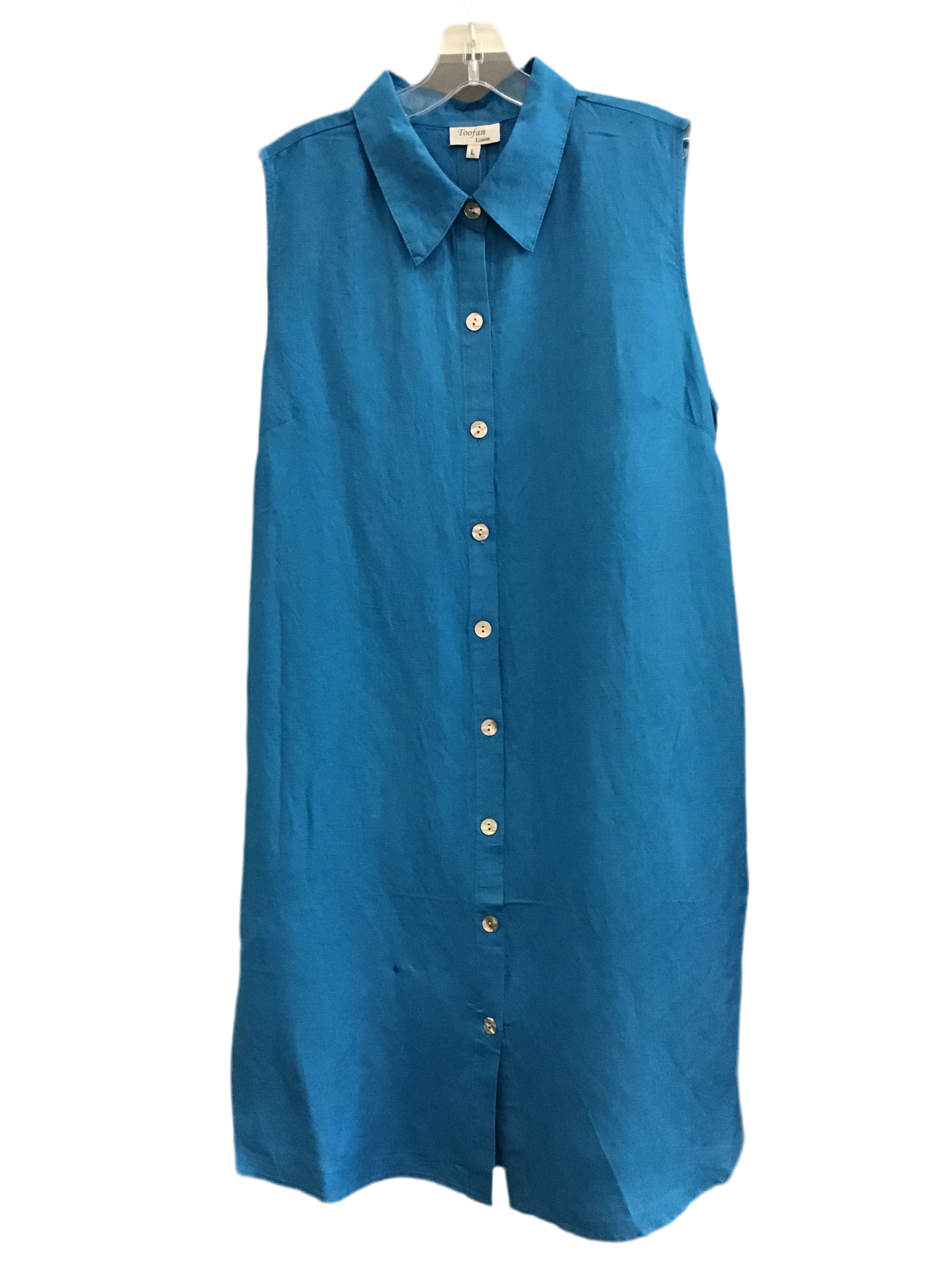 Sleeveless Back Button Dress in Turquoise by Toofan