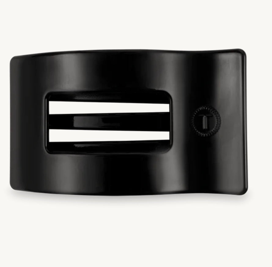 Flat Rectangular Hair Clip in Medium Jet Black