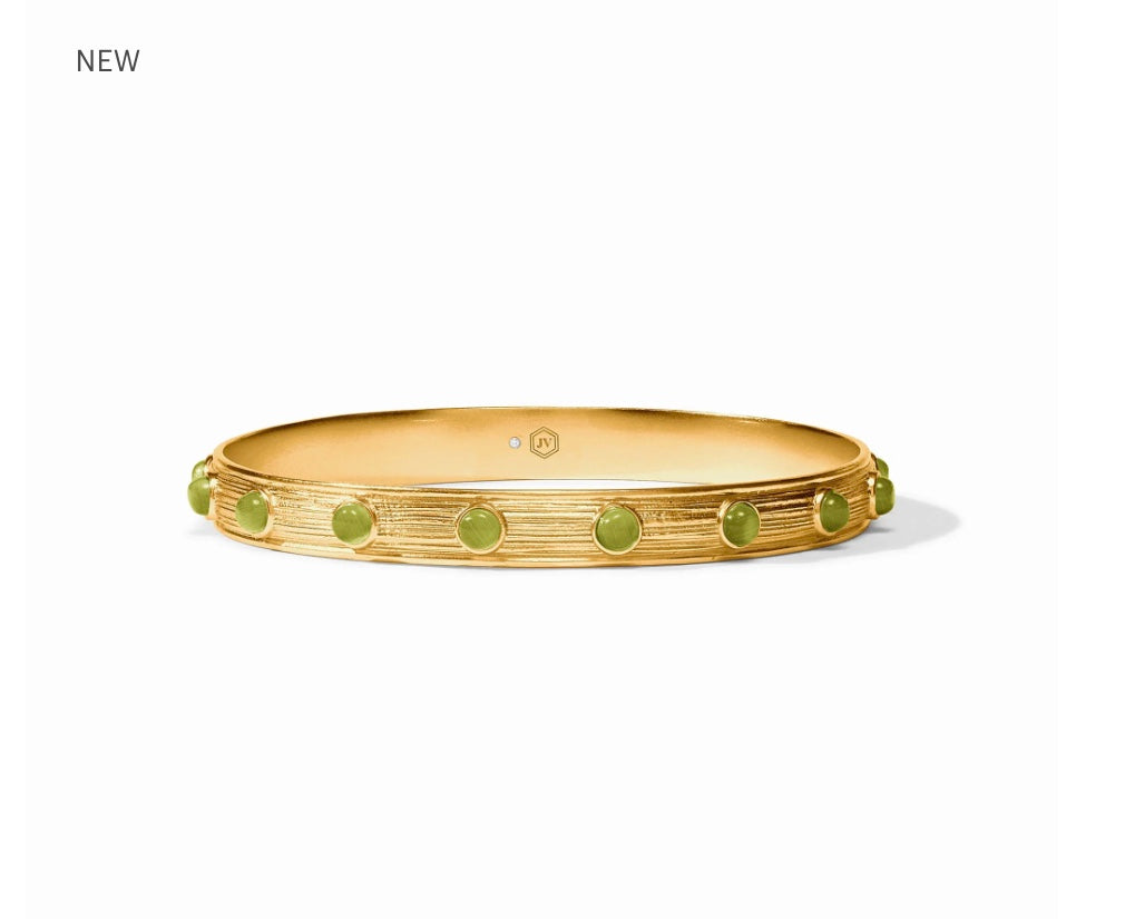 Cobblestone Stone Bangle in Green Cat’s Eye by Julie Vos—S