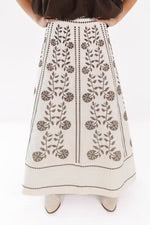 The Maelan Midi Skirt - Cream by J. Marie