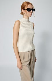 Ribbed Modal Tank in Ivory by Amanda Maria
