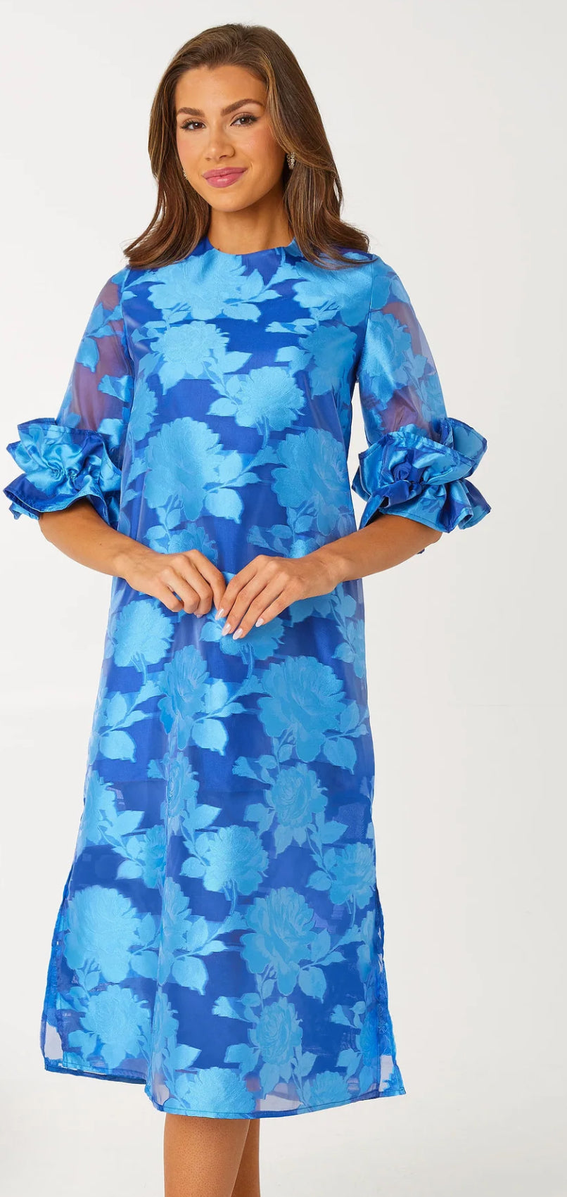 Bronwyn Gown Blue Rose Organza Dress by Abbey Glass