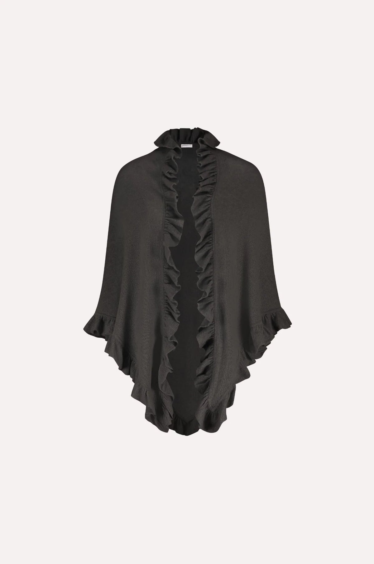 Cashmere Ruffle Shawl in Navy by Minnie Rose