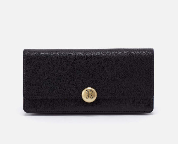 Hutton Large Wallet in Black by Hobo