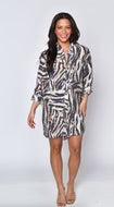 Brown Tiger Mini Dress by Emily Phillips
