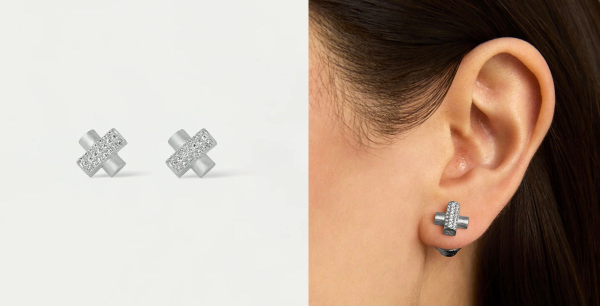 Juliette Pave Studs in Silver by Dean Davidson