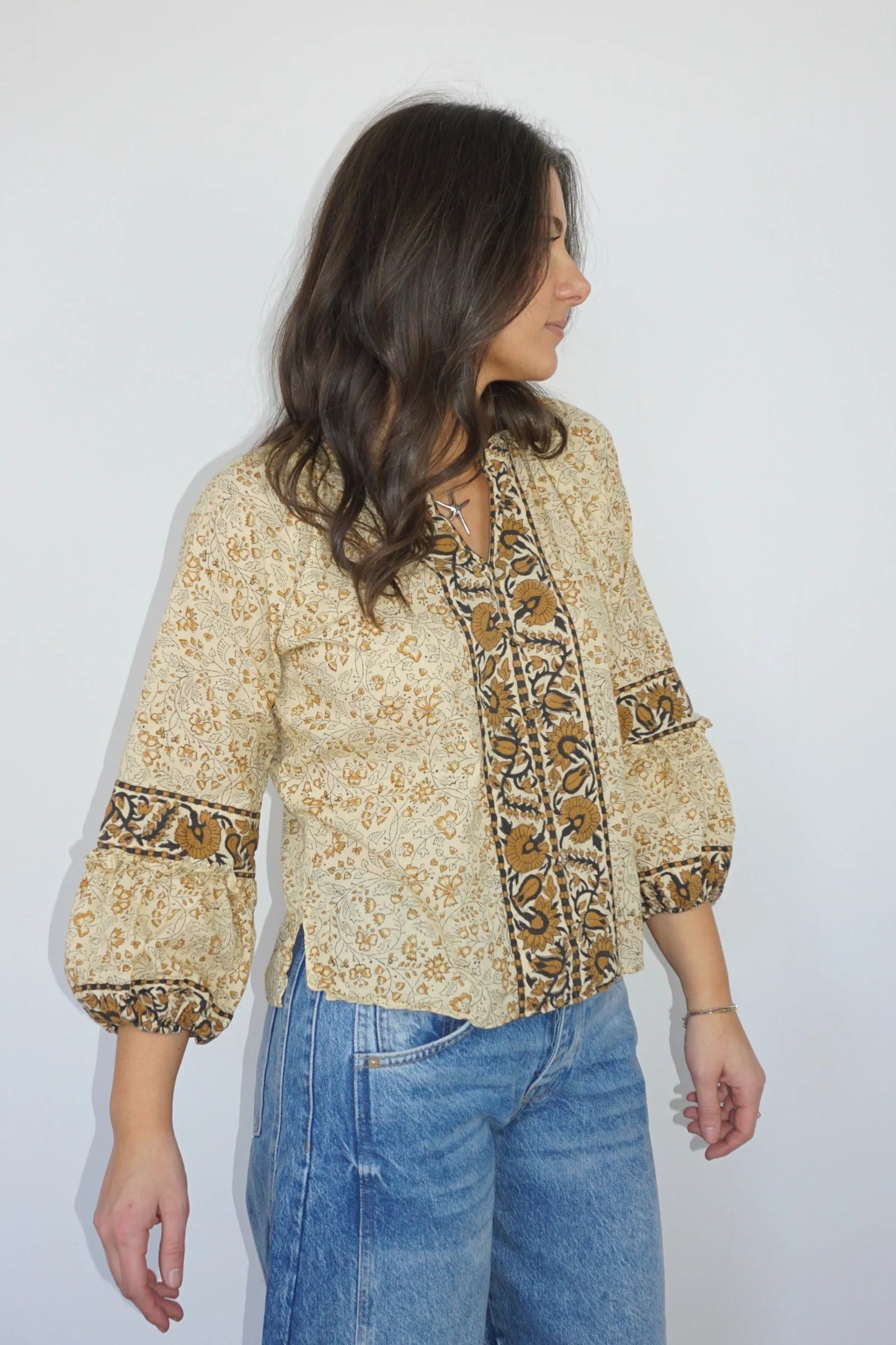 Riley Top in Black Jacobean