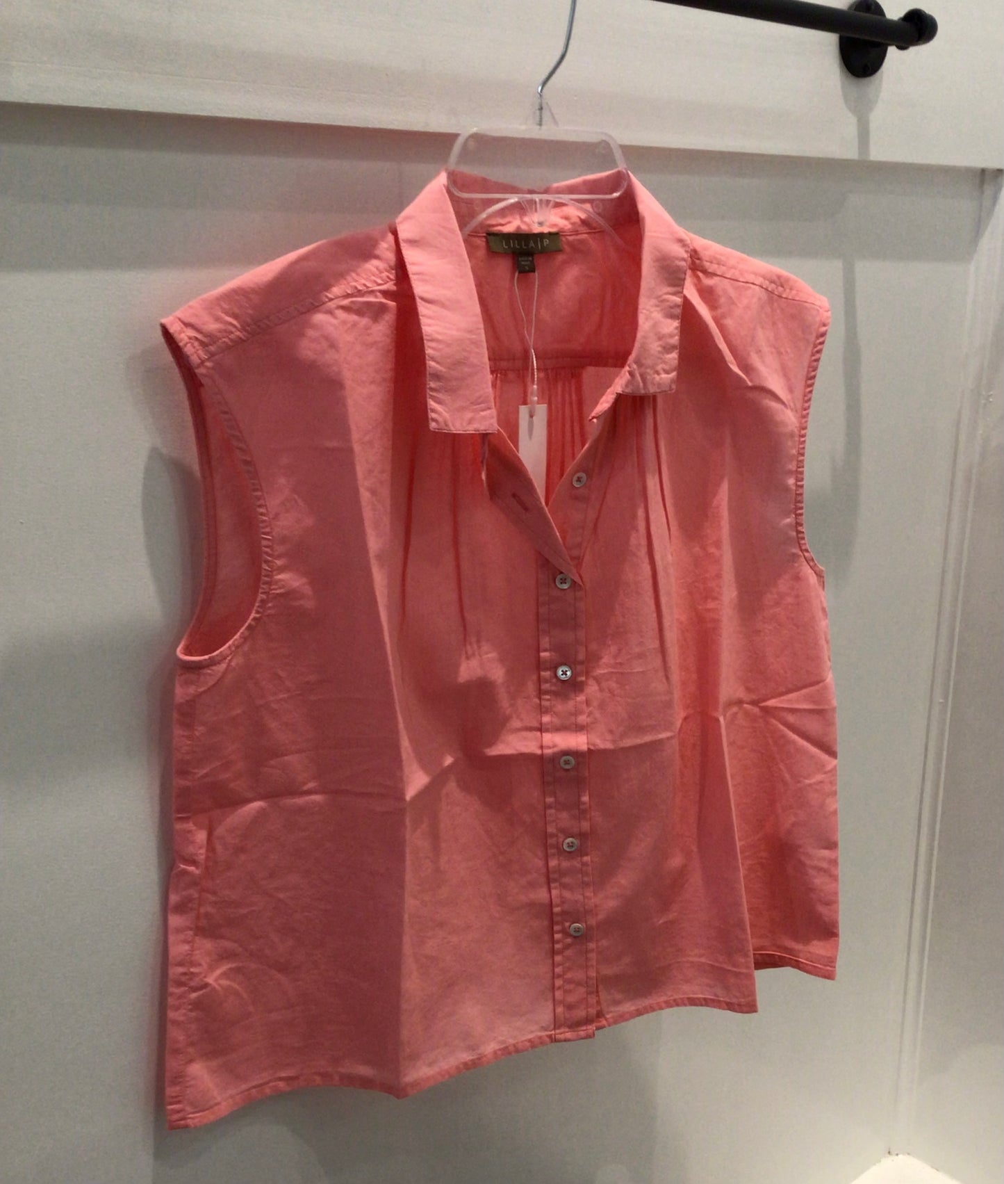 Short Sleeve Button Down Shirt in Shell by Lilla P