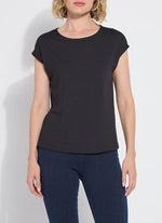 Lyssentials Scoop Neck Top in Black by Lysse