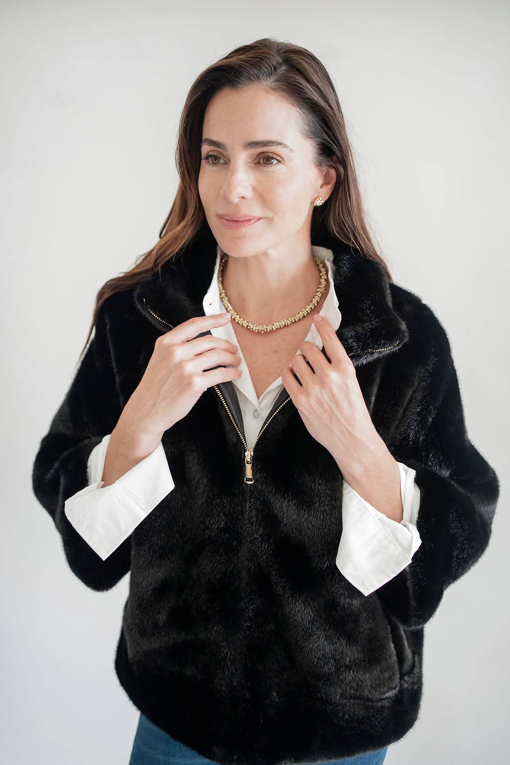 Paige Fur Coat in Black by Lisi Lerch (one size)