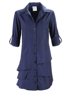 Jenna Shirt Dress in Navy Blue by Finley