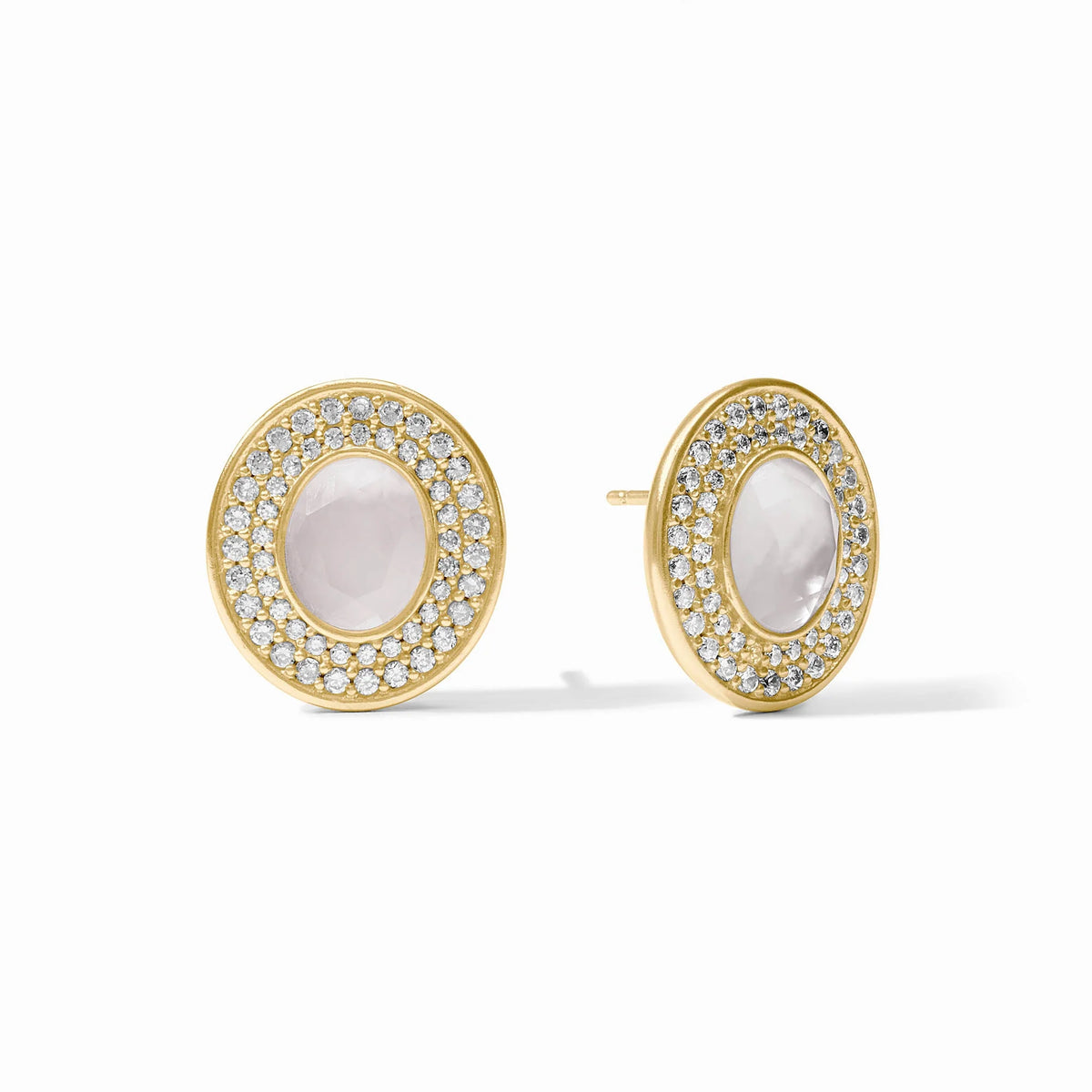 Stardust Stud Earring in Gold with Clear Crystal by Julie Vos