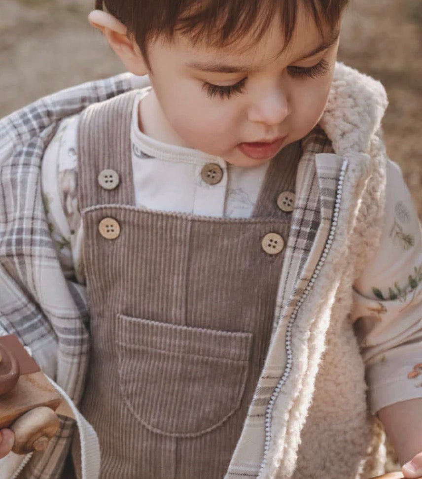 WILDERNESS HENLEY + CORDUROY OVERALL SET by Elegant Baby