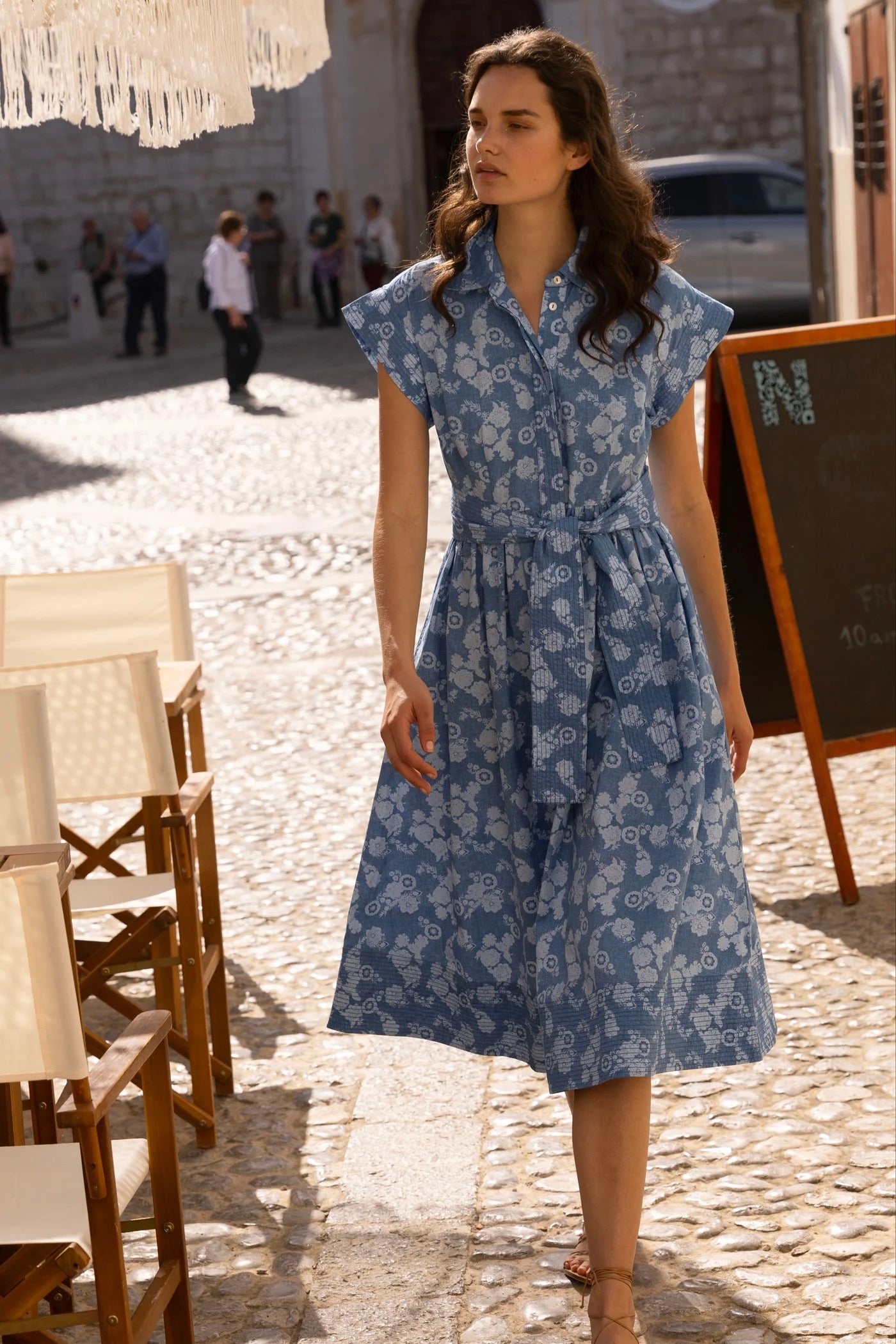 Belted Shirt Dress in Pretoria Navy by Oliphant
