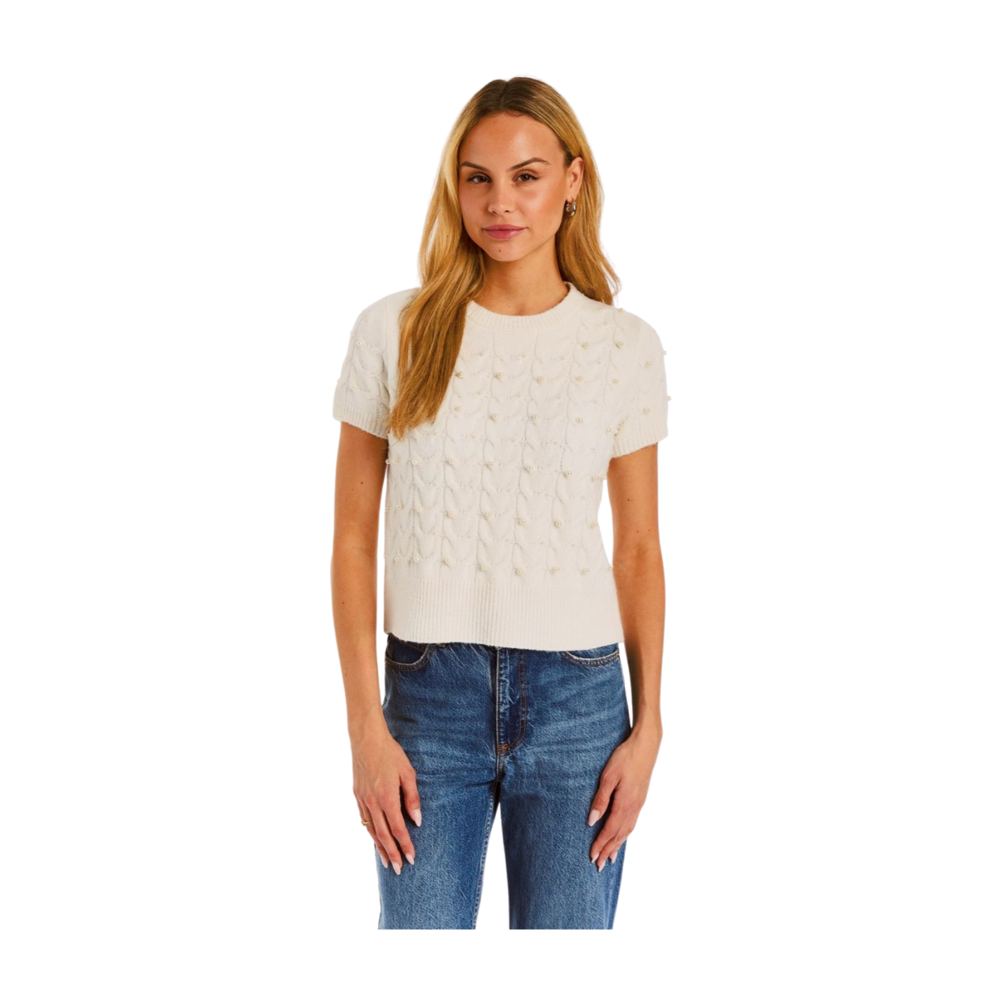 Elouise Ivory Pearly Sweater by Drew
