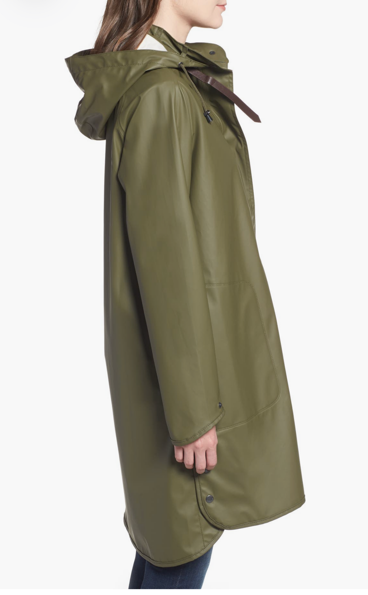 Hooded Raincoat in Green by Ilse Jacobsen