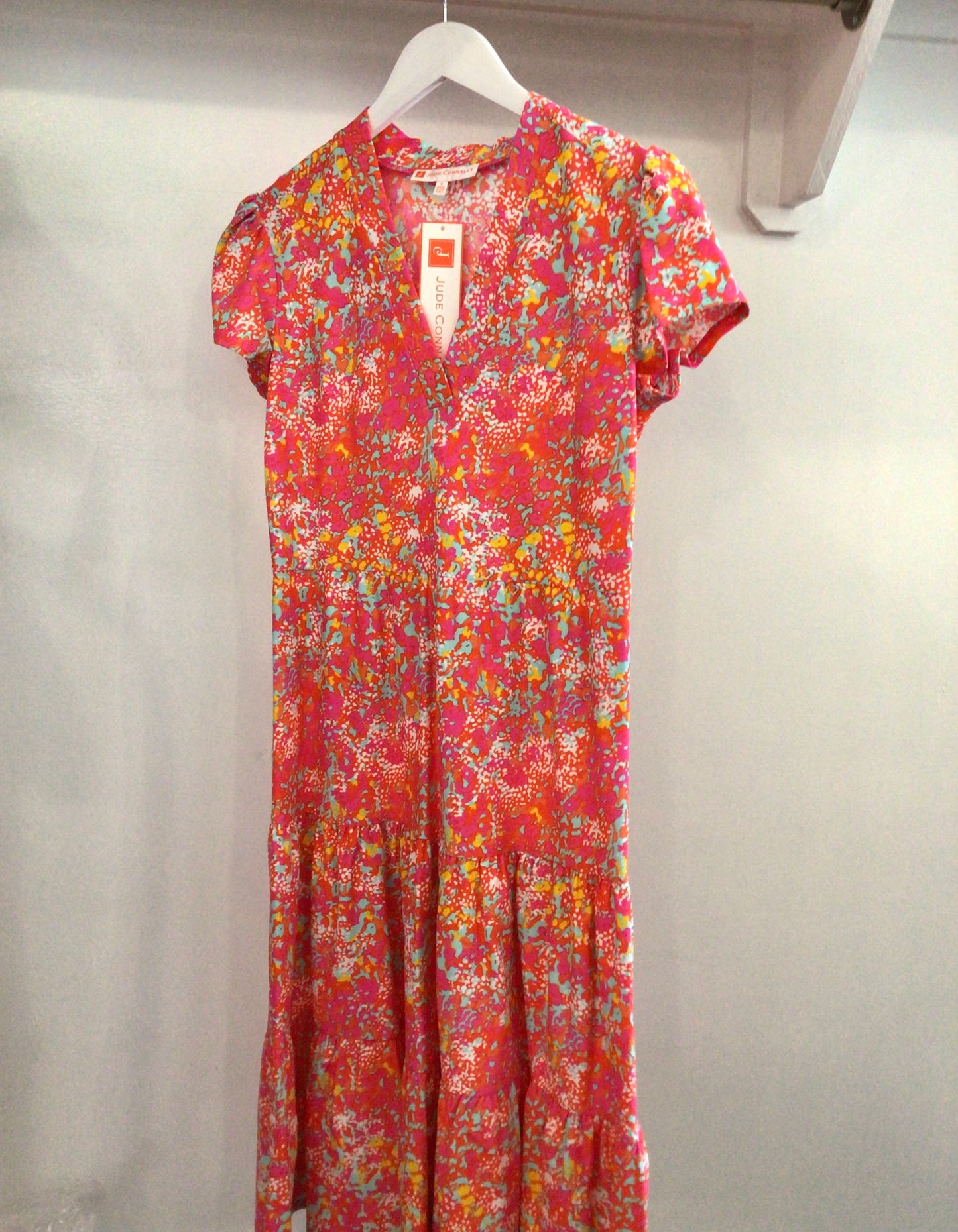 Libby Watercolor Floral Dress in Spring Pink by Jude Connally