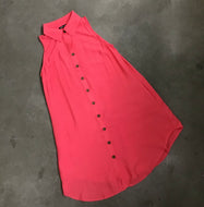 Sleeveless Button Front/Button Back Dress in Paris Rose