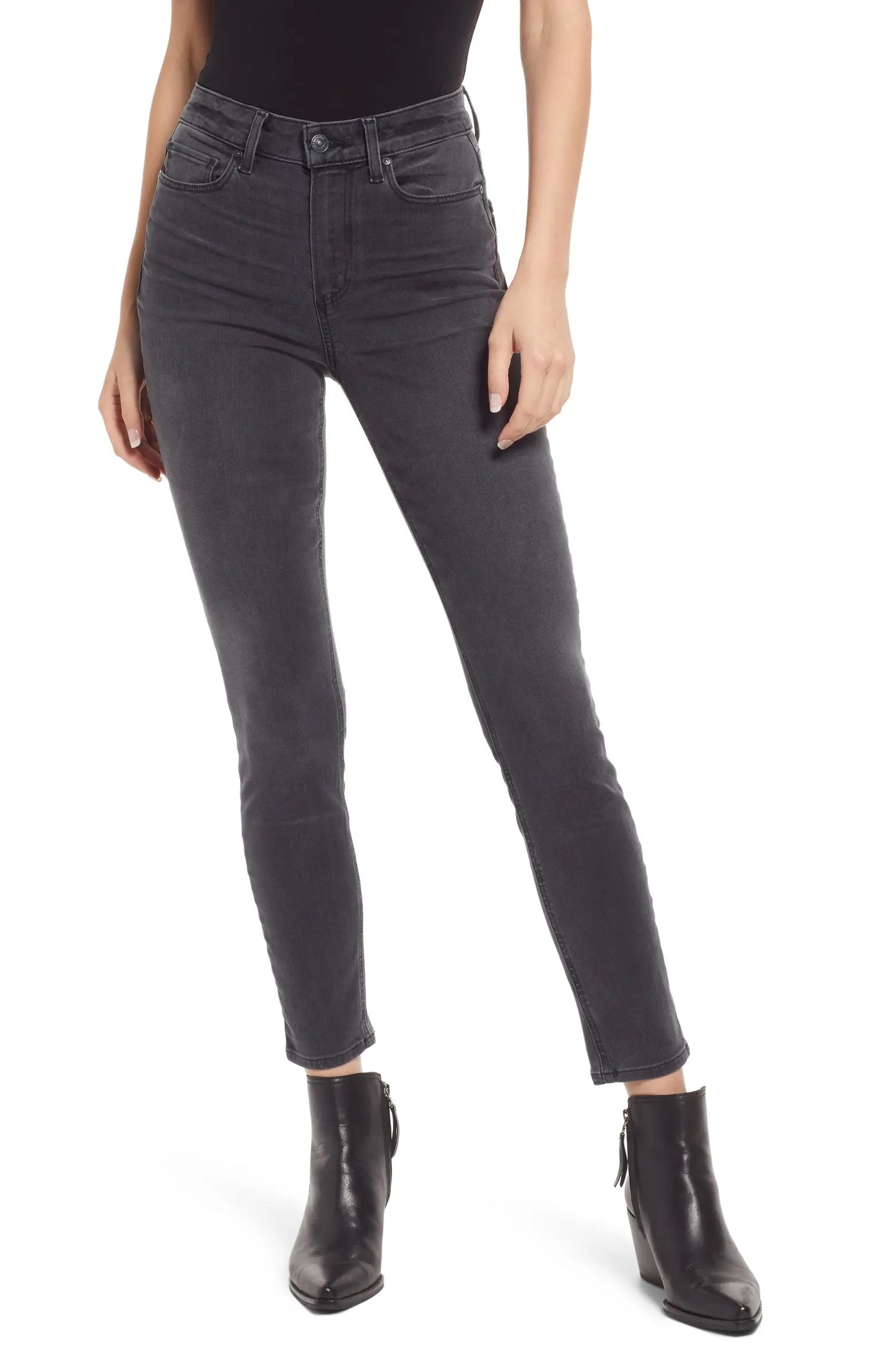 Bombshell High Rise Skinny Jeans in Dark Magnet by Paige Denim