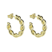 Load image into Gallery viewer, Small Twisted Hoops in Gold by Sheila Fajl
