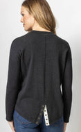 Snap Back Crewneck Sweater by Lilla P