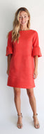Faux Suede Shelby Dress in Tangerine by Jude Connally
