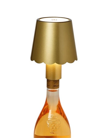 Touchable Gold Lampshade Scalloped with Bottle Stopper