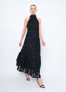 Amadeus Long Dress in Castle Tulle Black by Flora Be