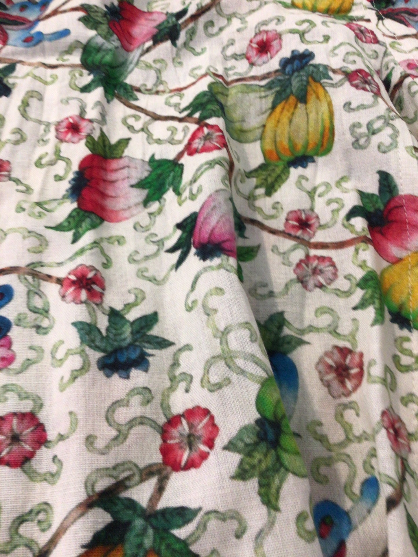 Montauk Dress Linen Cotton Beige Ground Botanical Print by Dizzy Lizzie