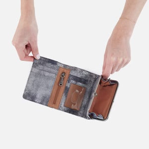 Robin Compact Wallet in Blue Pewter by Hobo