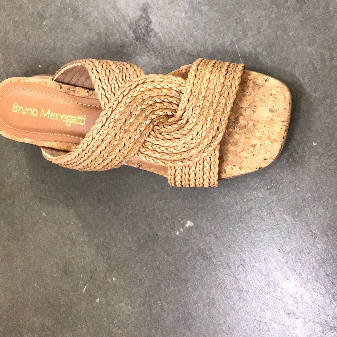 Verina Slide Sandal in Natural Cork by Bruno Menegatti