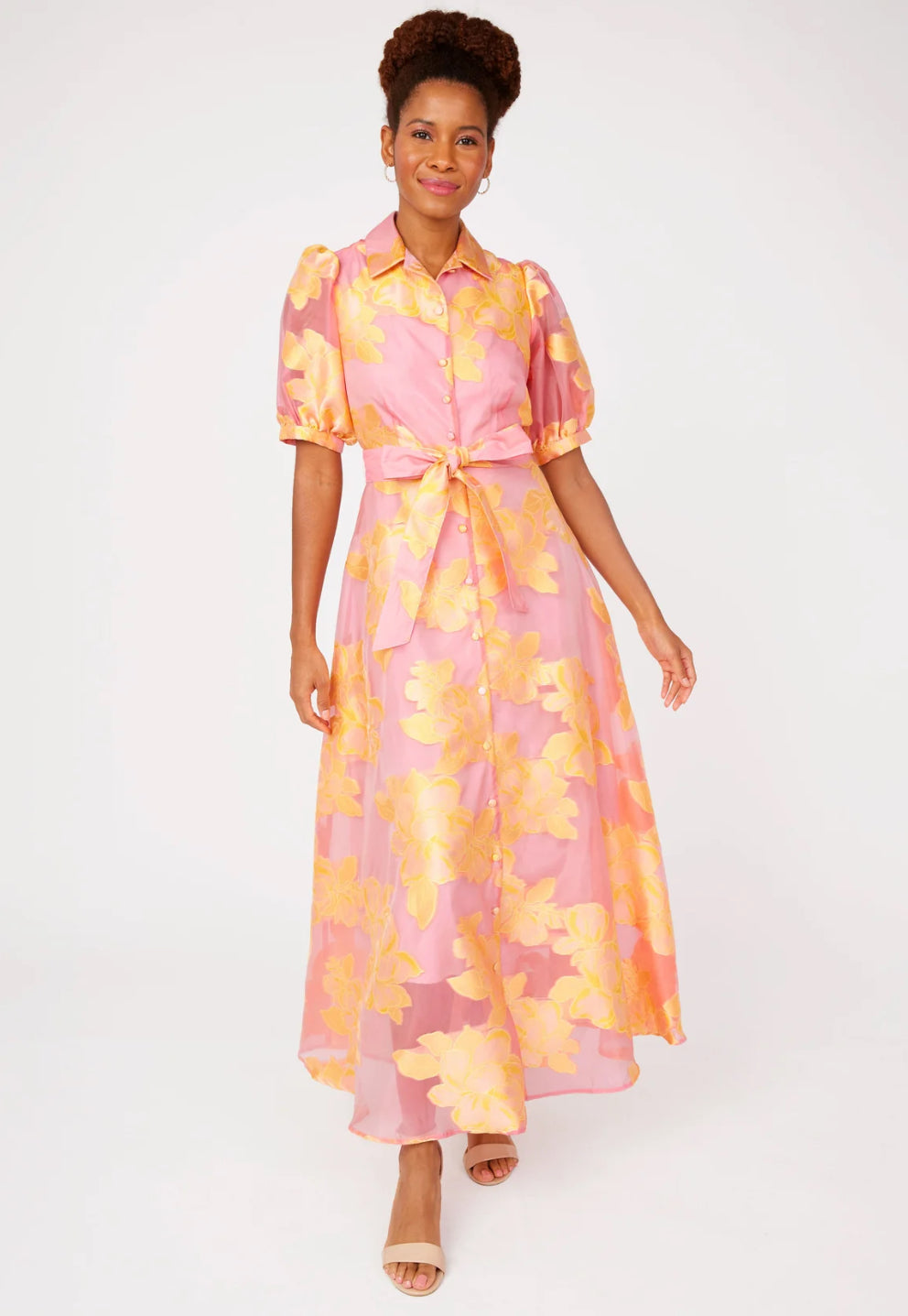 Charlotte Gown in Sorbet Peony Organza by Abby Glass