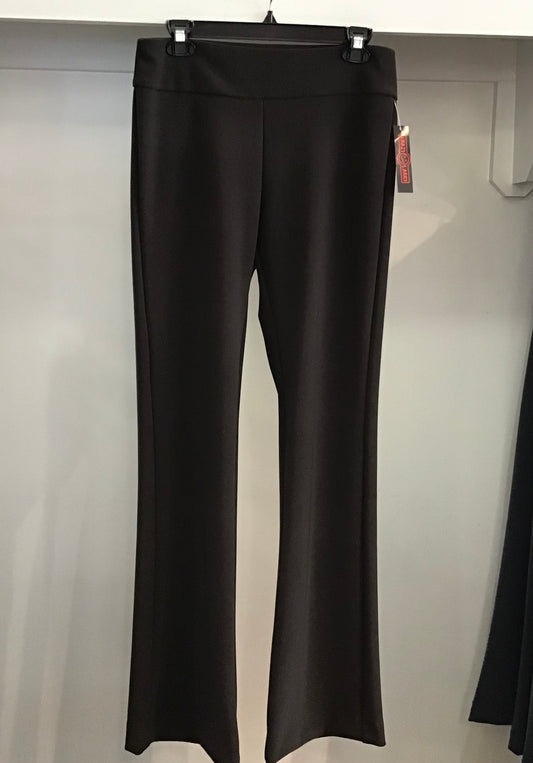 Microfiber Long Flare Pant P-25 in Brown by Krazy Larry