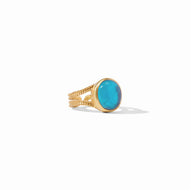 Cabochon Ring in Gold Iridescent London Blue by Julie Vos