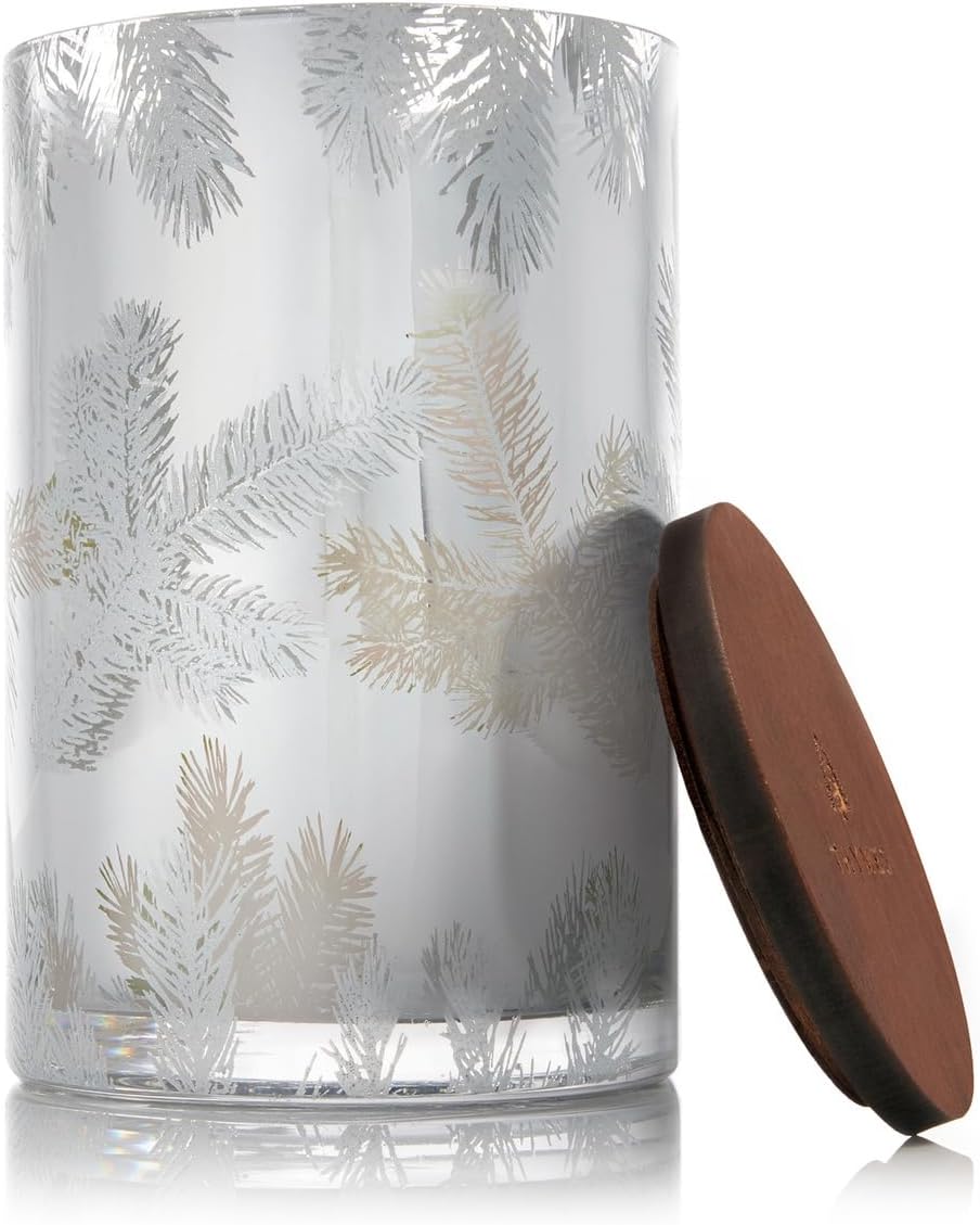 Frasier Fir Pine Needle Candle in Silver by Thymes, 20 oz