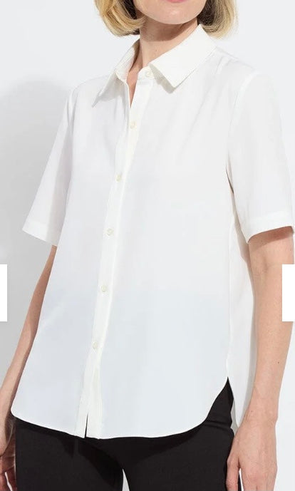 Short Sleeve Parker Blouse in Off White by Lysse