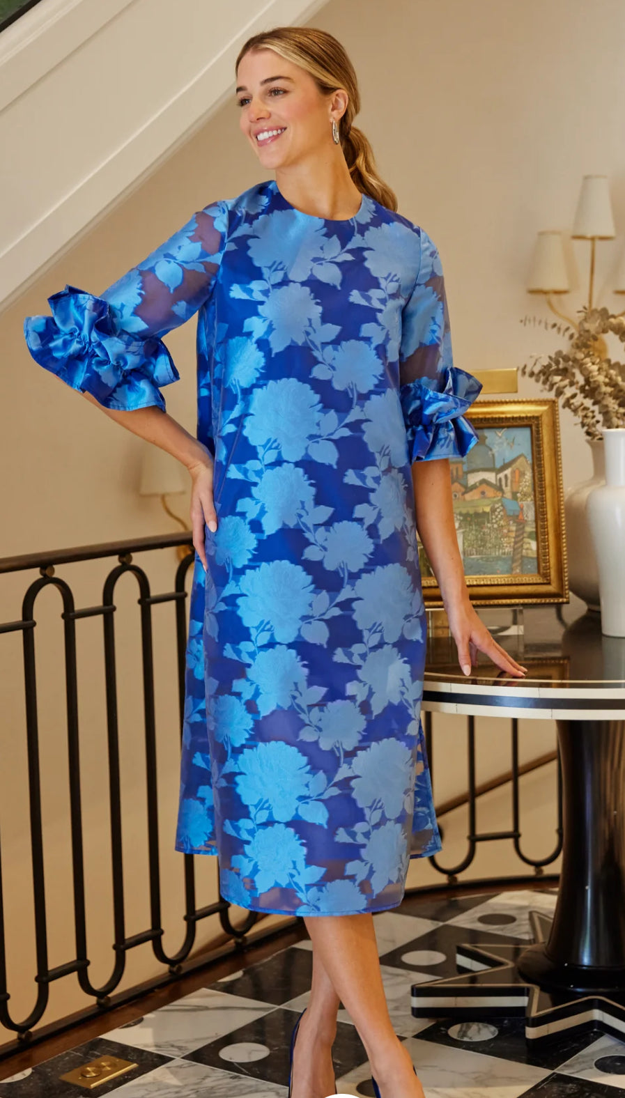 Bronwyn Gown Blue Rose Organza Dress by Abbey Glass