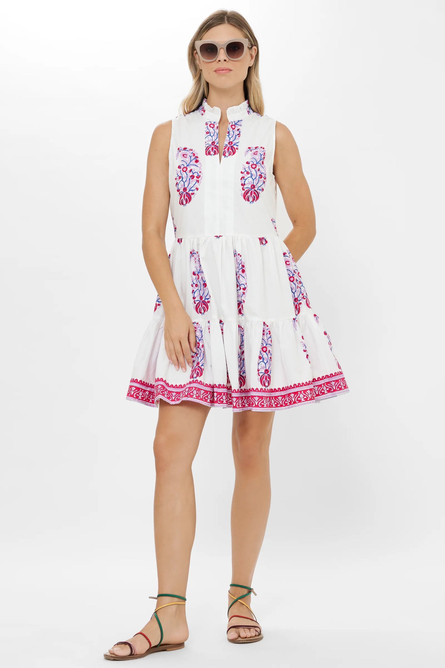 Verna Red Yoke Dress by Oliphant