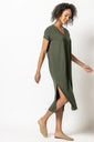 Double V-Neck Maxi Dress in Olive by LillaP