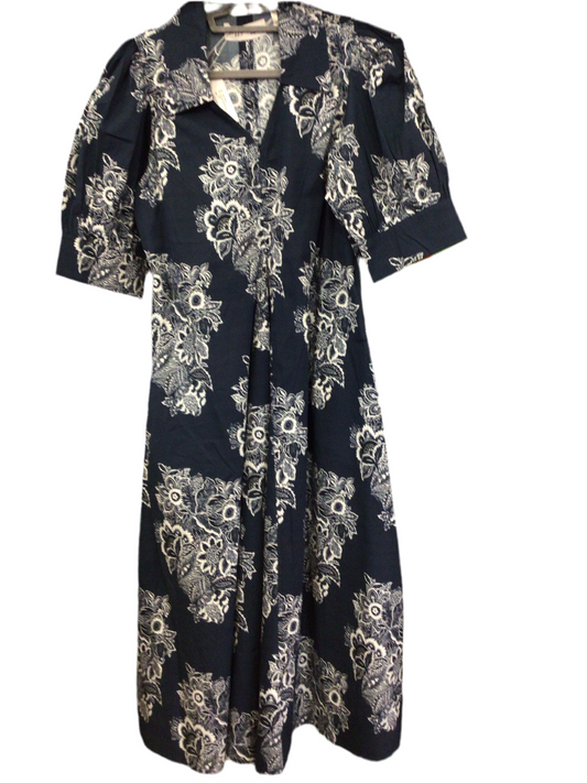 Montauk Dress Navy and White Floral by Dizzy Lizzie