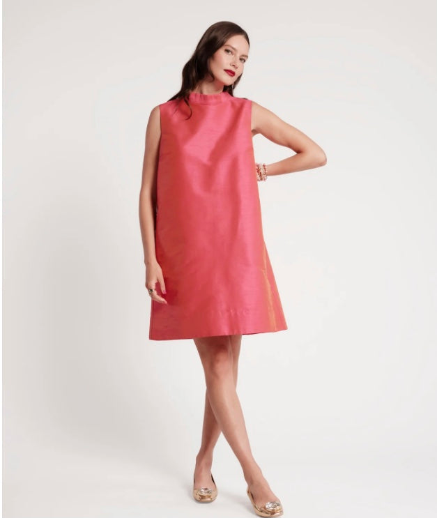 Diplomat Mini Dress Sleeveless In Coral by Frances Valentine