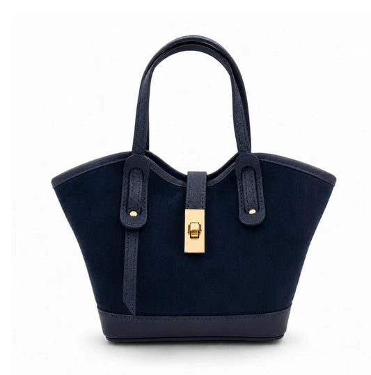 Genuine Leather and Suede Bag in Black by German Fuentes