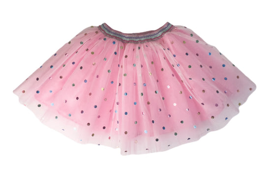 Pink Tutu in Rainbow with Dots by Marcela
