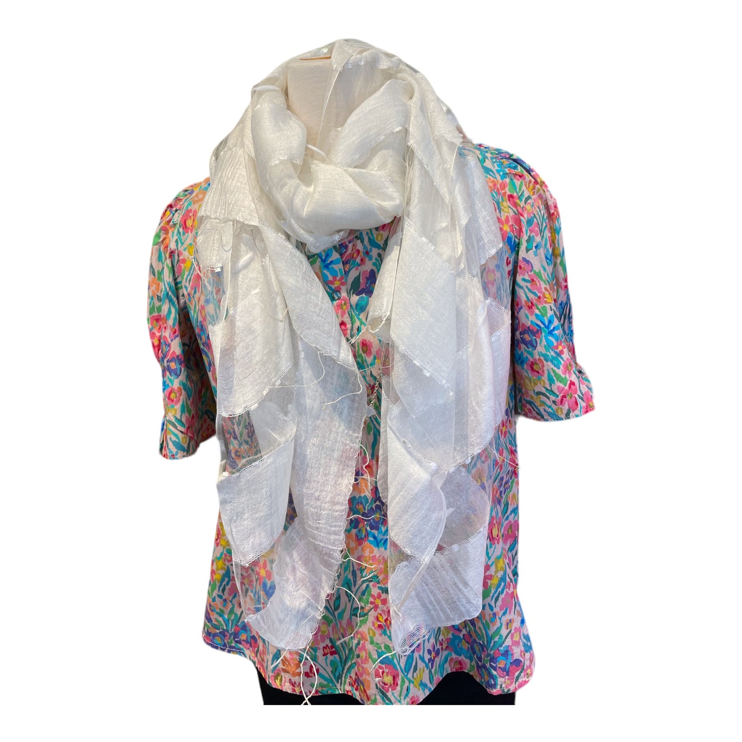 Hand Woven Scarf in Pure White by Blue Pacific