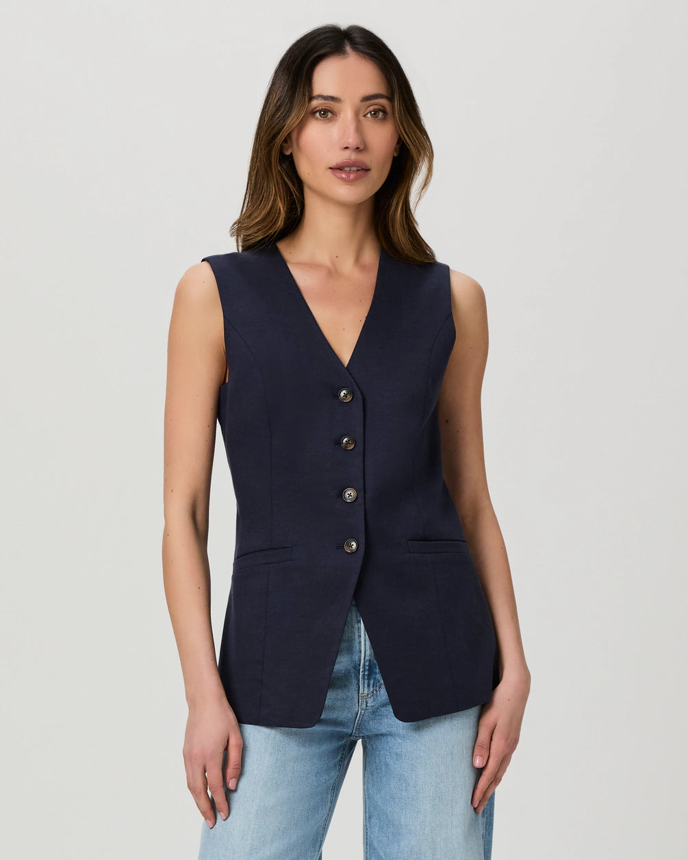 Campanelli Vest in Dark Ink Blue by Paige