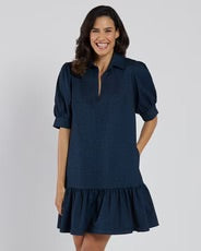 Tierney Dress in Navy Denim by Jude Connally