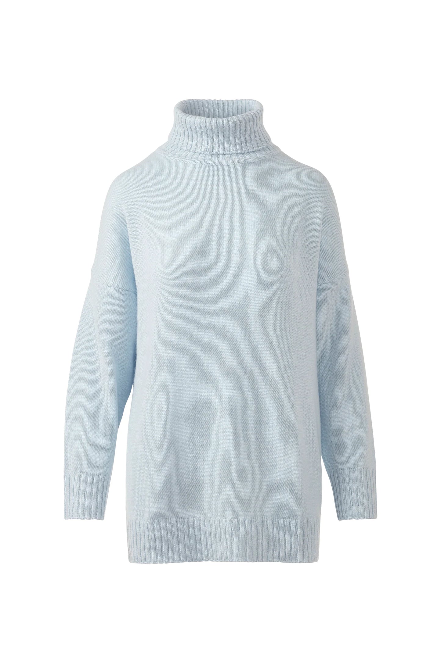 Oversized Cozy Mock Cashmere Turtleneck in Ice Blue by Kinross