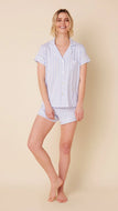 Heritage Stripe Pima Knit Short Set by Cat’s Pajamas