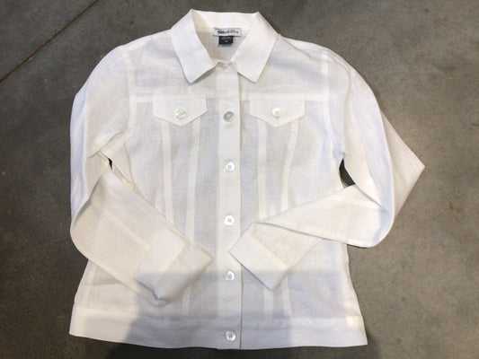 White Linen Jean Jacket by Poshabilities