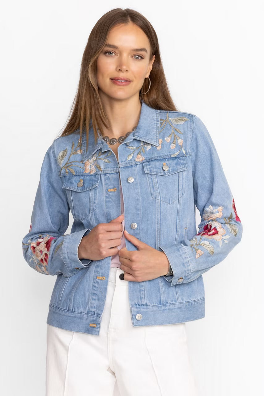 Erin Floral Denim Jacket by Johnny Was